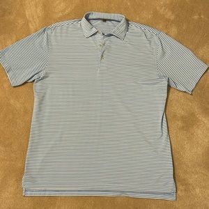 Peter Millar polo in blue and cream stripes